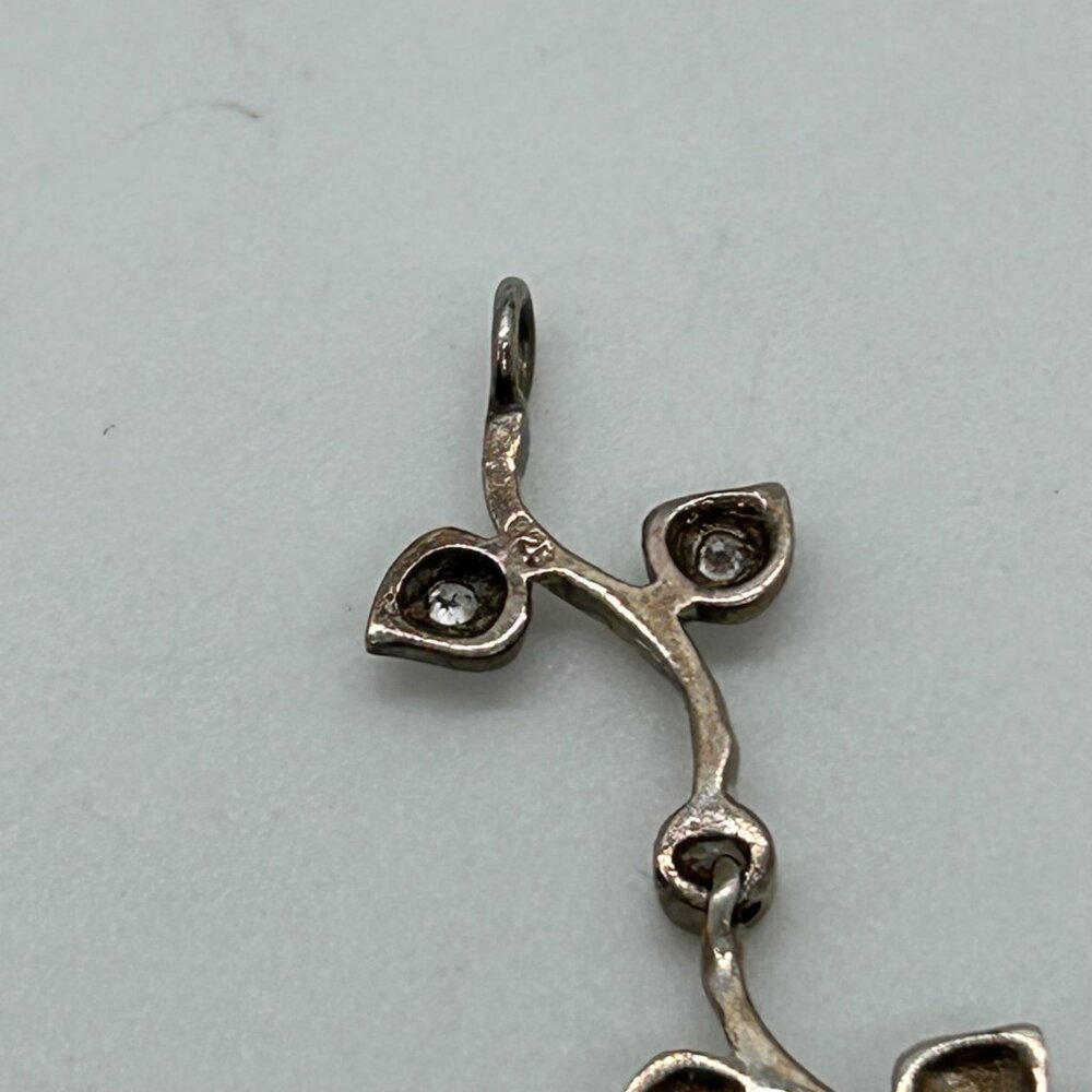Sterling Silver Vintage Floral S-Link Bracelet 7.81 Grams With Rhinestones 1990s - Picture 13 of 16